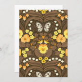 Yellow pansies, birds and butterflies (Front/Back)