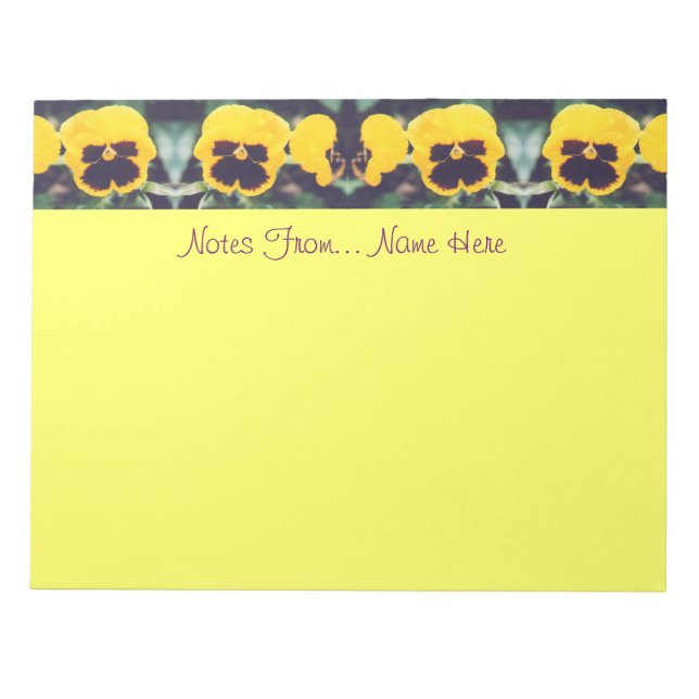 Yellow Pansies Notepad (Front)