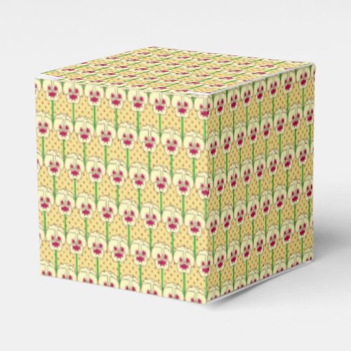 Yellow pansies _ retro wallpaper pattern favor boxes