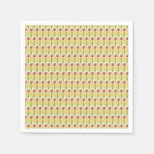 Yellow pansies - retro wallpaper pattern paper napkins