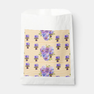 Yellow Pansy art Flowers floral Party Favor Bags