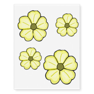 Yellow pansy temporary tattoos