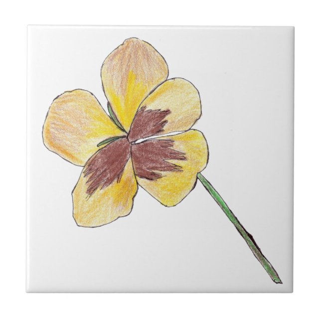 Yellow Pansy Tile (Front)
