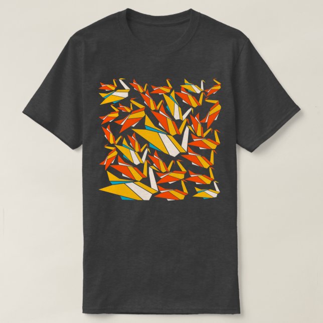 Yellow Paper Cranes T-Shirt (Design Front)