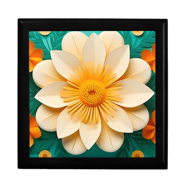 Yellow Paper Flower Gift Box For Women Gift (Front)