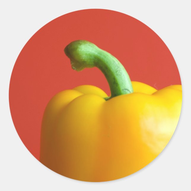 yellow paprika classic round sticker (Front)