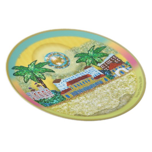 Yellow Paradise Bondi Beach Australia Dinner Plate (Right Side)