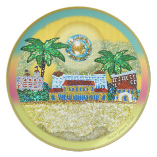 Yellow Paradise Bondi Beach Australia Dinner Plate
