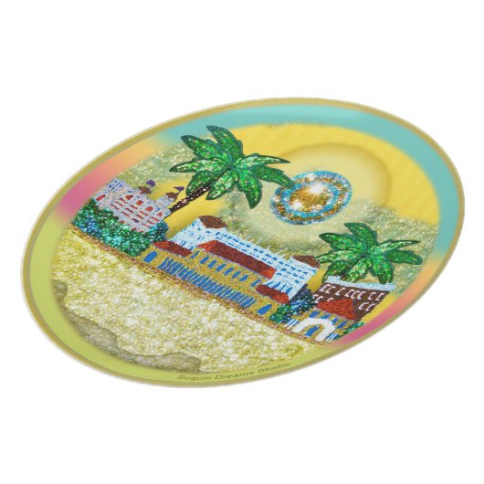 Yellow Paradise Bondi Beach Australia Dinner Plate (Left Side)