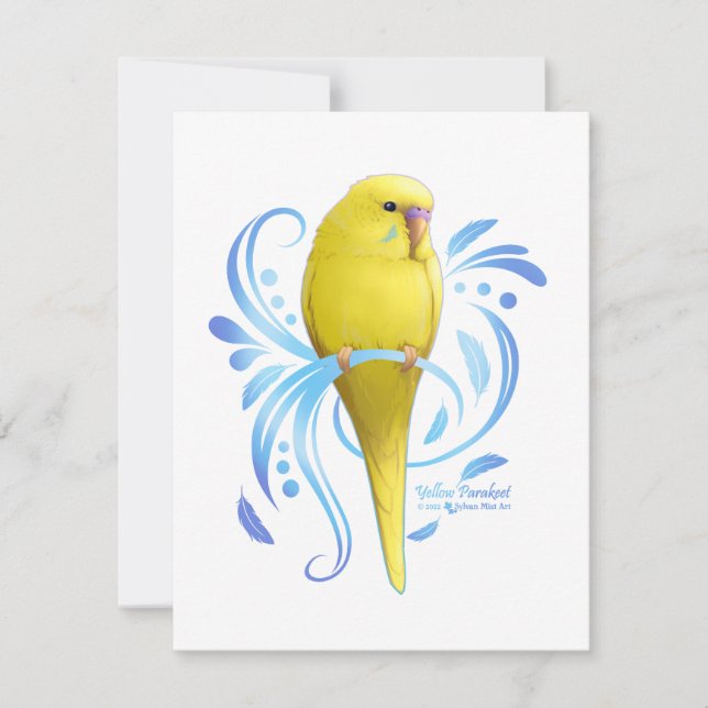 Yellow Parakeet Note Card (Front)