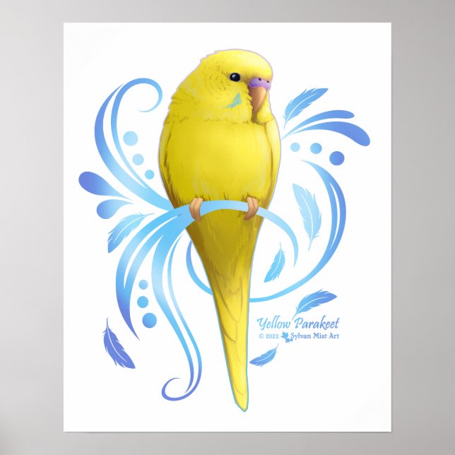 Yellow Parakeet Poster (Front)