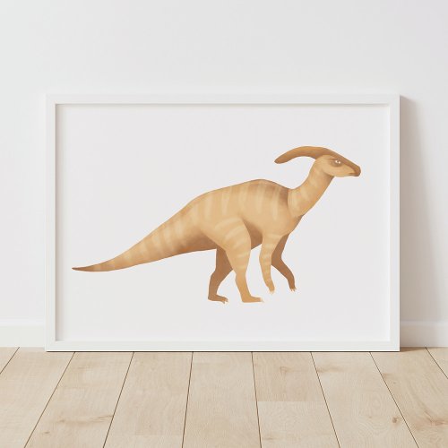 Yellow Parasaurolophus Dinosaur Poster