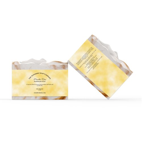 Yellow Parchment Paper Style Soap Band  Label