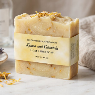 Yellow Parchment Paper Style Soap Belly Band