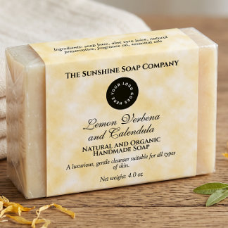 Yellow Parchment Soap Packaging Label w Logo