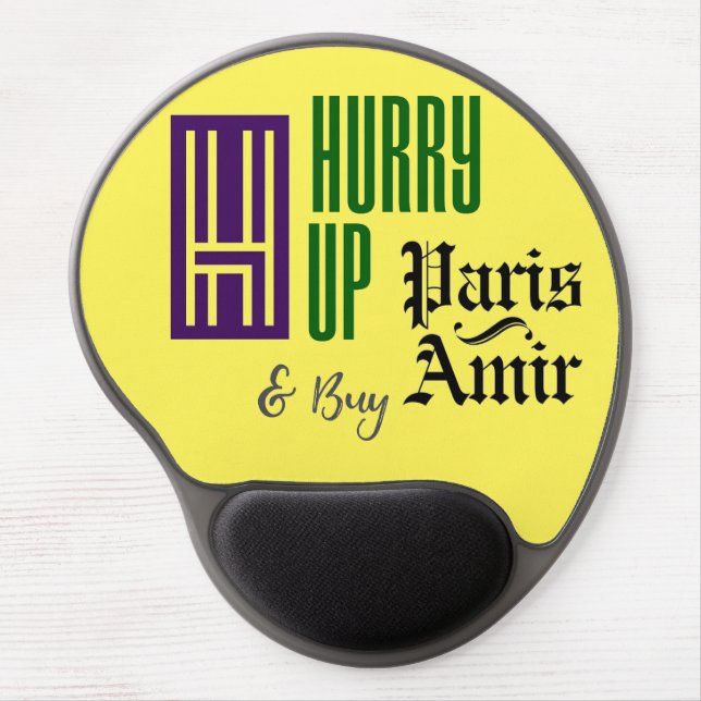 Yellow paris amir gel mouse pad (Front)