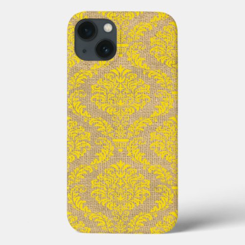 Yellow Parisian Moods Damask iPhone 13 Case