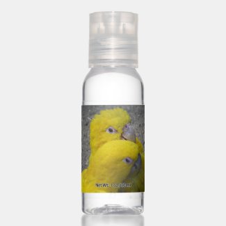 Yellow Parrots Couple Travel Bottle Set Hand Sanitizer