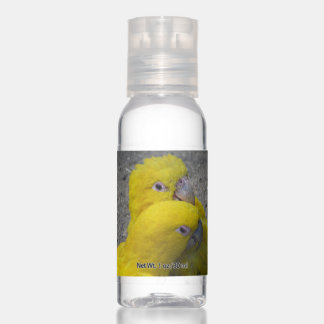 Yellow Parrots Couple Travel Bottle Set Hand Sanitizer