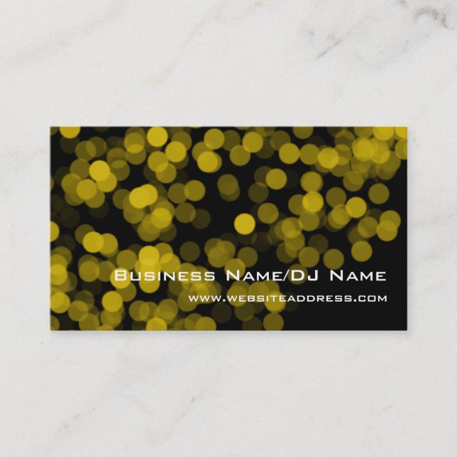 Yellow Party Lights (Music or DJ) Business Cards (Front)