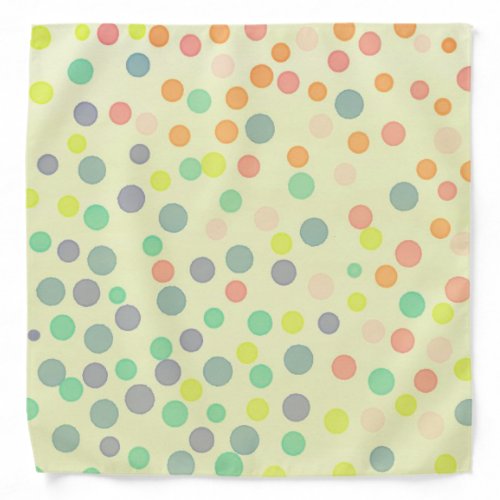 Yellow pastel multicolor dots bandana