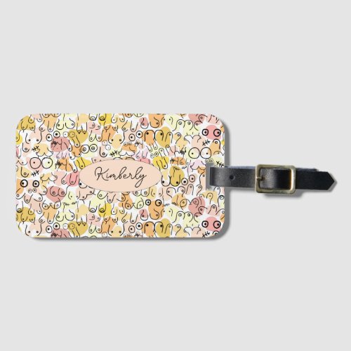 yellow pastel woman luggage tag