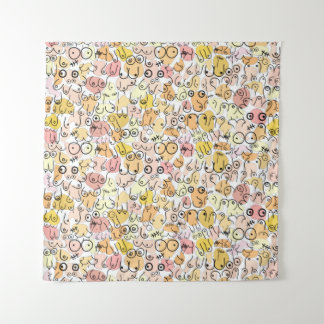 yellow pastel woman tapestry