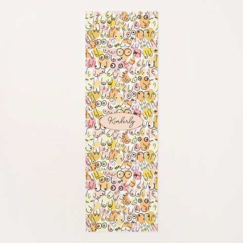 yellow pastel woman yoga mat