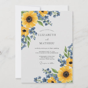 Yellow Pastoral Botanical Wedding Invitation