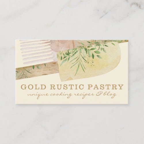 Yellow Pastry Chef Cake spatula bakery Business Card
