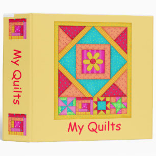 Yellow Patchwork Quilt Binder or Album