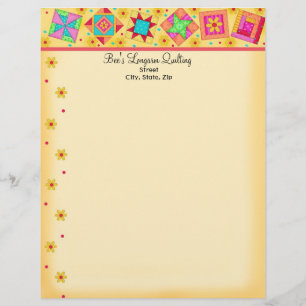 Yellow Patchwork Quilt Blocks Letterhead