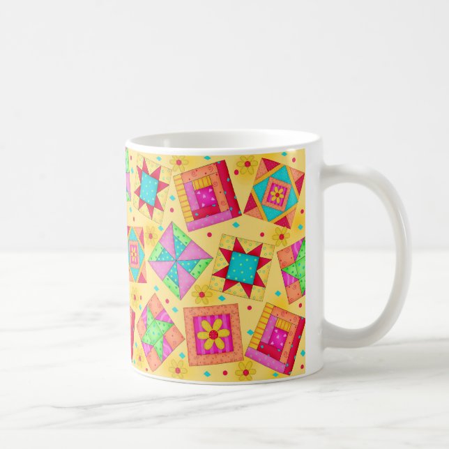Yellow Patchwork Quilt Design Mug (Right)