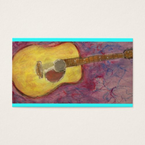 yellow patina acoustic guitar business card