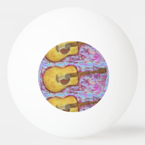 yellow patina acoustic guitar Ping_Pong ball