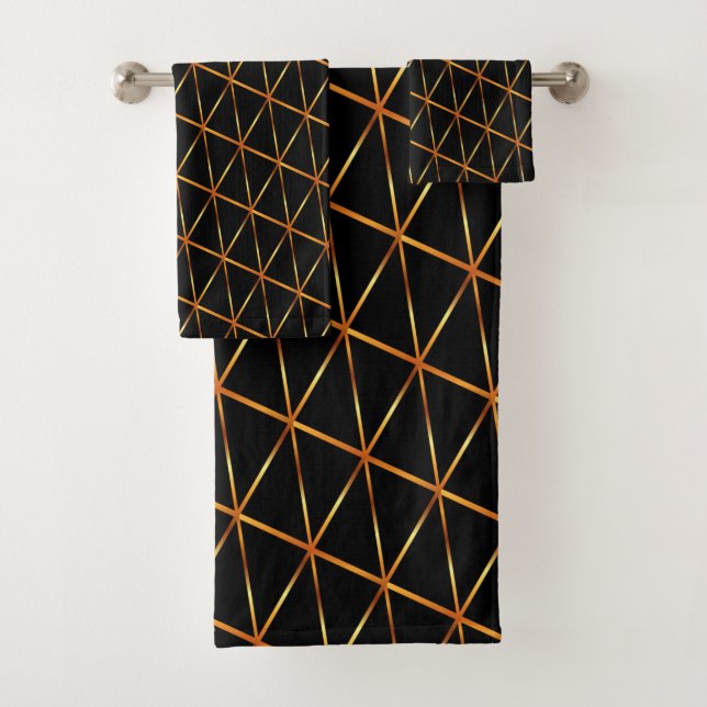 Yellow Pattern Bath Towel Set (Insitu)