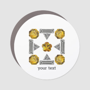 Yellow Pattern Car Magnet