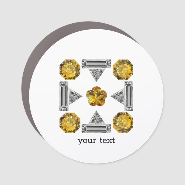 Yellow Pattern Car Magnet (Front)