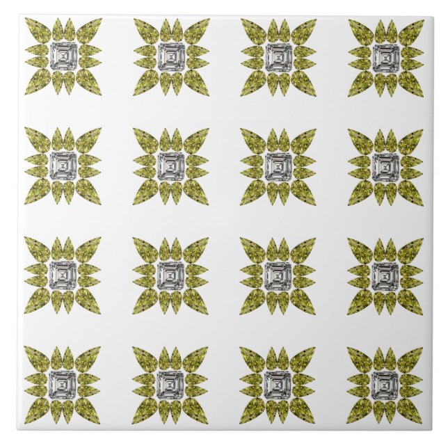 Yellow Pattern Ceramic Tile (Front)