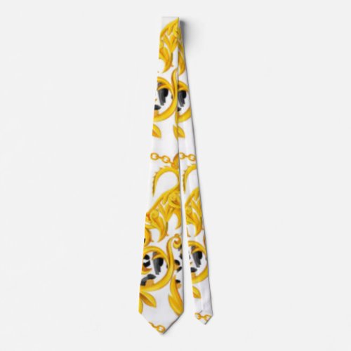 Yellow Pattern Design Neck Tie