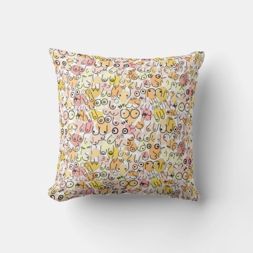 Yellow pattern funny  throw pillow