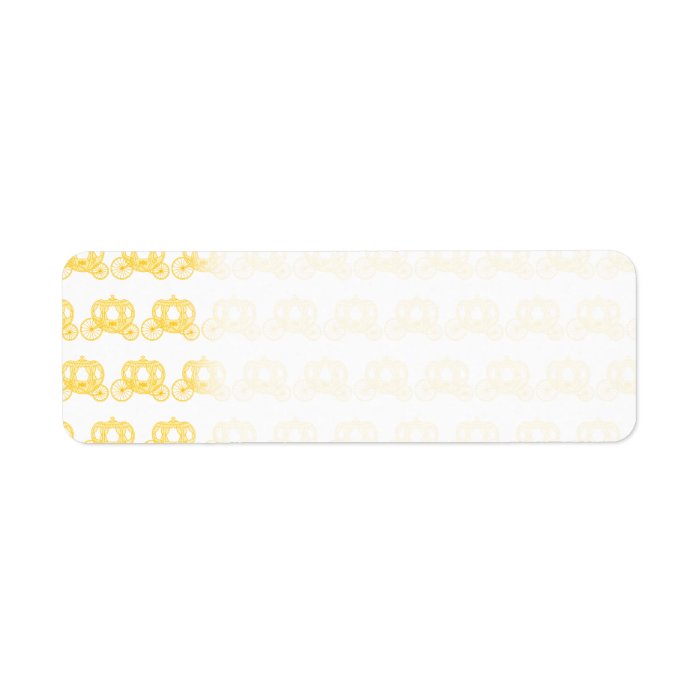 Yellow Pattern of Princess Carriages Custom Return Address Label