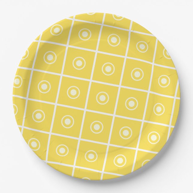 Yellow pattern Paper plates (Front)