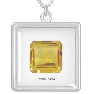 Yellow Pattern Silver Plated Necklace