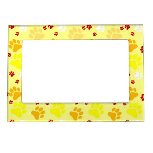 Yellow Paw Print Magnetic Picture Frame