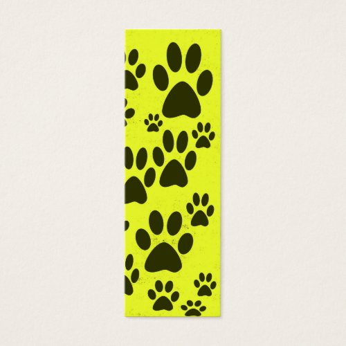 Yellow Paws Bookmarks Business Cards