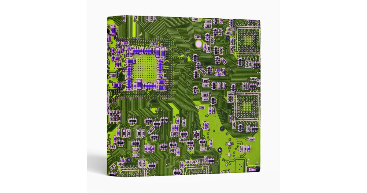 Yellow PCB Circuit Board Design for IT Pros 3 Ring Binder | Zazzle
