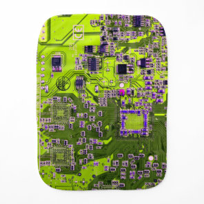 Yellow PCB Circuit Board Design for IT Pros Baby Burp Cloth