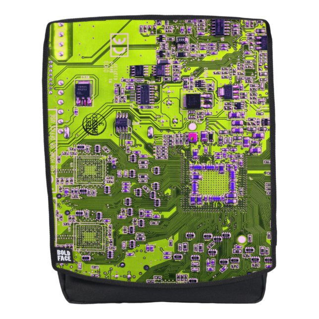 Yellow PCB Circuit Board Design for IT Pros Backpack (Front)
