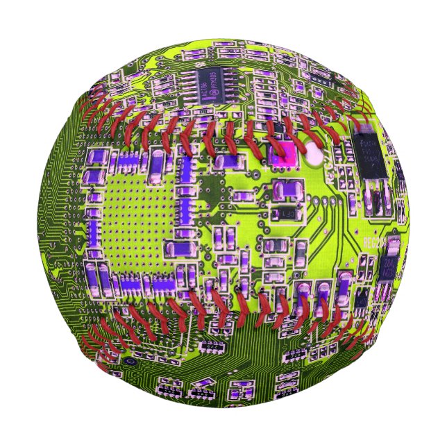 Yellow PCB Circuit Board Design for IT Pros Baseball (Front)